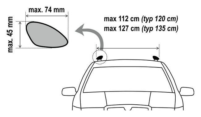 Příčníky MENABO Brio ALU 120 cm