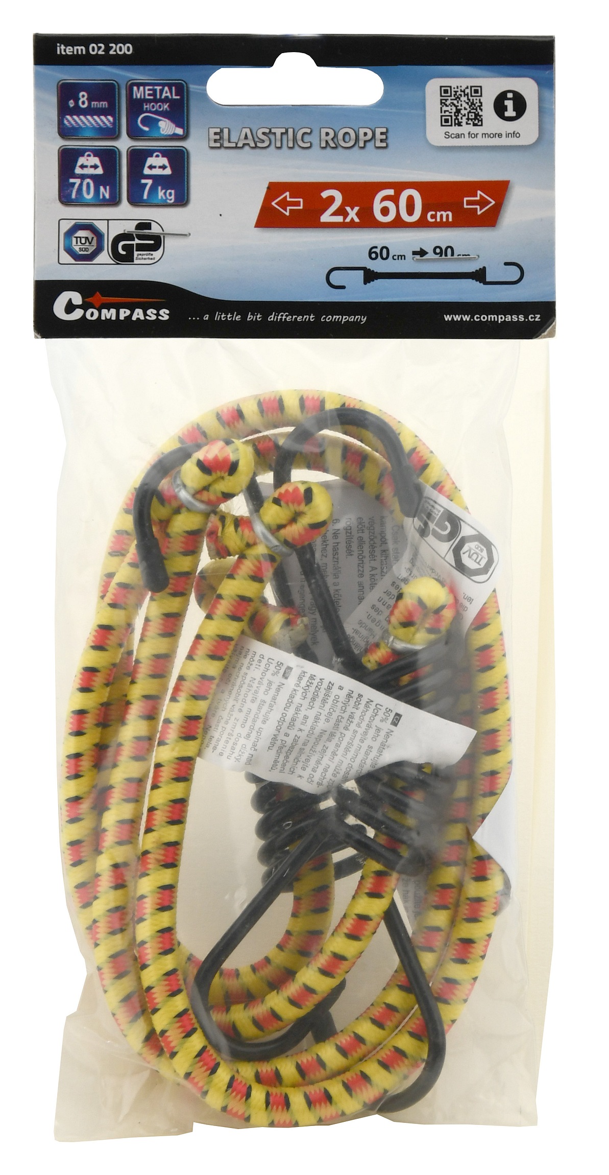 Upínač pružný Compass  2 x 80 cm TÜV/GS