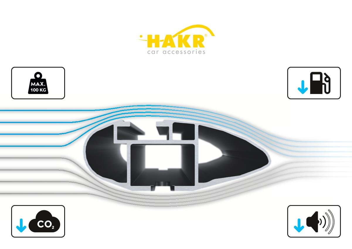 Střešní nosiče HAKR ALU Wing Profile Black