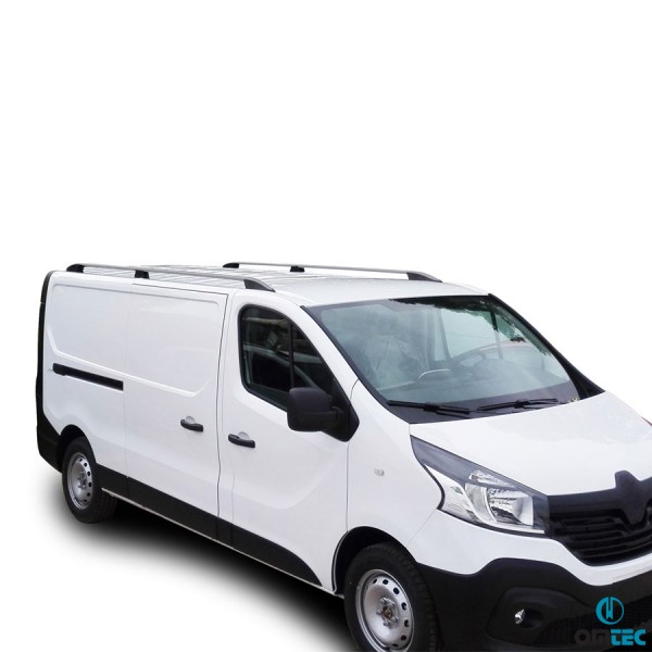 Podélné nosiče stříbrné Renault Traffic, krátká verze L1, r.v. 2014+