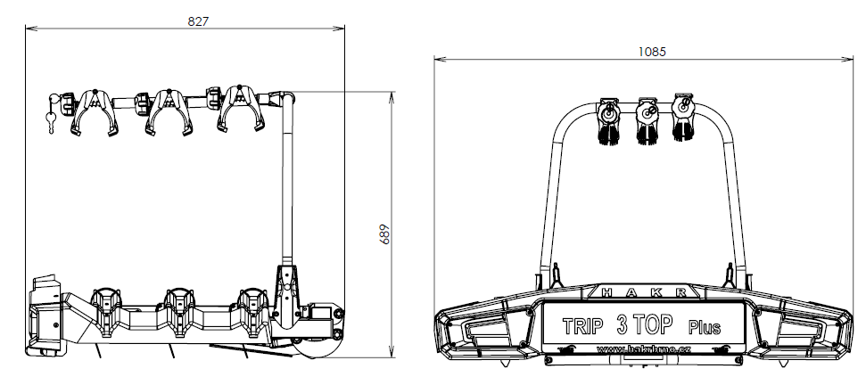 Nosič kol HAKR Trip 3 TOP PLUS