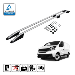 Podélné nosiče stříbrné Opel Vivaro, krátká verze L1, r.v. 2014-2018