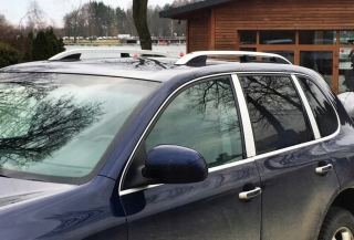 Podélné nosiče stříbrné Porsche Cayenne, r.v. 2003 - 2009